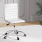 Artiss Office Chair PU Leather Low Back White Conference