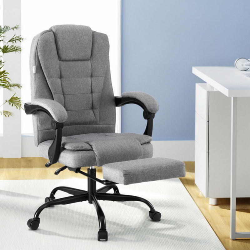 Artiss Executive Office Chair Fabric Racing Computer Desk w Footrest
