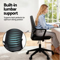 Artiss Ergonomic Mesh Office Chair Lumbar Support Height Adjustable Black