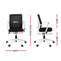 Artiss Mesh Office Chair Ergonomic Lumbar Support Mid Back Black