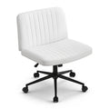 Artiss Office Chair Criss Cross Wheels Height Adjustable PU White