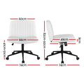 Artiss Office Chair Criss Cross Wheels Height Adjustable PU White