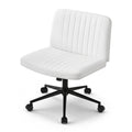 Artiss Office Chair Criss Cross Wheels Height Adjustable PU White