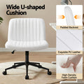 Artiss Office Chair Criss Cross Wheels Height Adjustable PU White