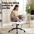 Artiss Office Chair Criss Cross Wheels Height Adjustable PU White