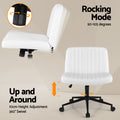 Artiss Office Chair Criss Cross Wheels Height Adjustable PU White