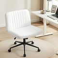 Artiss Office Chair Criss Cross Wheels Height Adjustable PU White