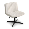 Artiss Criss Cross Office Chair Beige Fabric Armless Height Adjustable