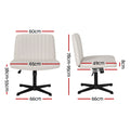 Artiss Criss Cross Office Chair Beige Fabric Armless Height Adjustable
