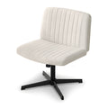 Artiss Criss Cross Office Chair Beige Fabric Armless Height Adjustable