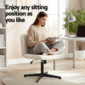 Artiss Criss Cross Office Chair Beige Fabric Armless Height Adjustable