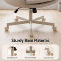 Artiss Criss Cross Legged Office Chair PU with Wheels Adjustable Armrests Beige
