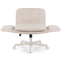 Artiss Criss Cross Office Chair Beige PU Leather Swivel Adjustable