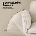 Artiss Criss Cross Office Chair Beige PU Leather Swivel Adjustable