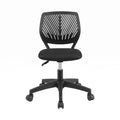Artiss Ergonomic Office Chair Armless Study Chair Height Adjustable for Girls Boys Teens Black
