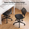 Artiss Ergonomic Office Chair Armless Study Chair Height Adjustable for Girls Boys Teens Black