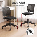 Artiss Ergonomic Office Chair Armless Study Chair Height Adjustable for Girls Boys Teens Black