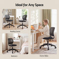 Artiss Ergonomic Office Chair Armless Study Chair Height Adjustable for Girls Boys Teens Black