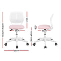 Artiss Ergonomic Office Chair Armless Study Chair Height Adjustable for Girls Boys Teens Pink