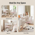 Artiss Ergonomic Office Chair Armless Study Chair Height Adjustable for Girls Boys Teens Pink