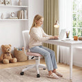 Artiss Ergonomic Office Chair Armless Study Chair Height Adjustable for Girls Boys Teens Pink