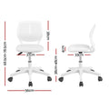 Artiss Ergonomic Office Chair Armless Study Chair Height Adjustable for Girls Boys Teens White
