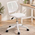 Artiss Ergonomic Office Chair Armless Study Chair Height Adjustable for Girls Boys Teens White