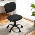 Artiss Armless Office Chair with Wheels, Ergonomic 360° Swivel Home Office Desk Chair, Height Adjustable Computer Task Chair with Fabric Back and Seat for Small Space, Black