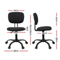Artiss Armless Office Chair Black Ergonomic Fabric Computer Desk
