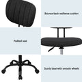 Artiss Armless Office Chair Black Ergonomic Fabric Computer Desk