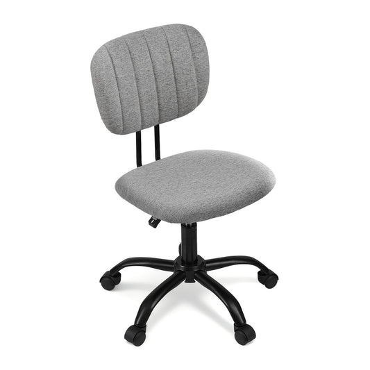 Artiss Armless Office Chair Grey Ergonomic Adjustable Computer Desk