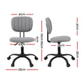 Artiss Armless Office Chair Grey Ergonomic Adjustable Computer Desk