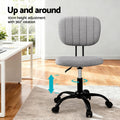 Artiss Armless Office Chair Grey Ergonomic Adjustable Computer Desk