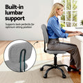 Artiss Armless Office Chair Grey Ergonomic Adjustable Computer Desk