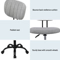 Artiss Armless Office Chair Grey Ergonomic Adjustable Computer Desk