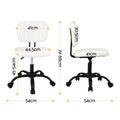 Artiss Armless Office Chair with Wheels, Ergonomic PU Leather Office Desk Chair, Height Adjustable 360° Swivel Computer Task Chair for Home Office, Study Room & Small Space, White