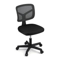 Artiss Armless Office Chair Black Fabric Ergonomic Swivel Desk Task