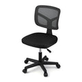 Artiss Armless Office Chair Black Fabric Ergonomic Swivel Desk Task