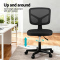 Artiss Armless Office Chair Black Fabric Ergonomic Swivel Desk Task