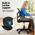 Artiss Armless Office Chair Black Fabric Ergonomic Swivel Desk Task