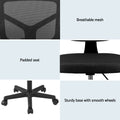 Artiss Armless Office Chair Black Fabric Ergonomic Swivel Desk Task