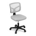 Artiss Armless Office Chair Grey Fabric Height Adjustable Swivel Desk