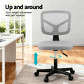 Artiss Armless Office Chair Grey Fabric Height Adjustable Swivel Desk