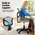 Artiss Armless Office Chair Grey Fabric Height Adjustable Swivel Desk