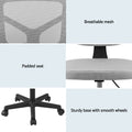 Artiss Armless Office Chair Grey Fabric Height Adjustable Swivel Desk