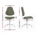 Artiss Armless Office Chair Ergonomic Soft Fleece Height Adjustable Vanity Desk Chair Green