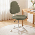 Artiss Armless Office Chair Ergonomic Soft Fleece Height Adjustable Vanity Desk Chair Green