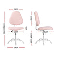 Artiss Armless Office Chair Ergonomic Soft Fleece Height Adjustable Vanity Desk Chair Pink