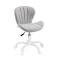 Artiss Ergonomic Office Chair Armless Height Adjustable Computer Desk Chair Fabric Light Grey