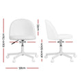 Artiss Office Chair Armless Swivel Vanity Desk Chair with Wheels Teddy Fleece White